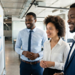 Diverse Team Collaborating Whiteboard Success